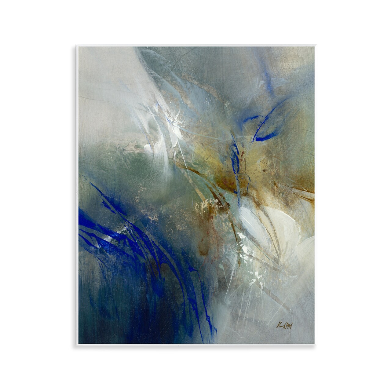 Stupell Industries Blue & Neutrals Distortion Wall Plaque Design by K. Nari